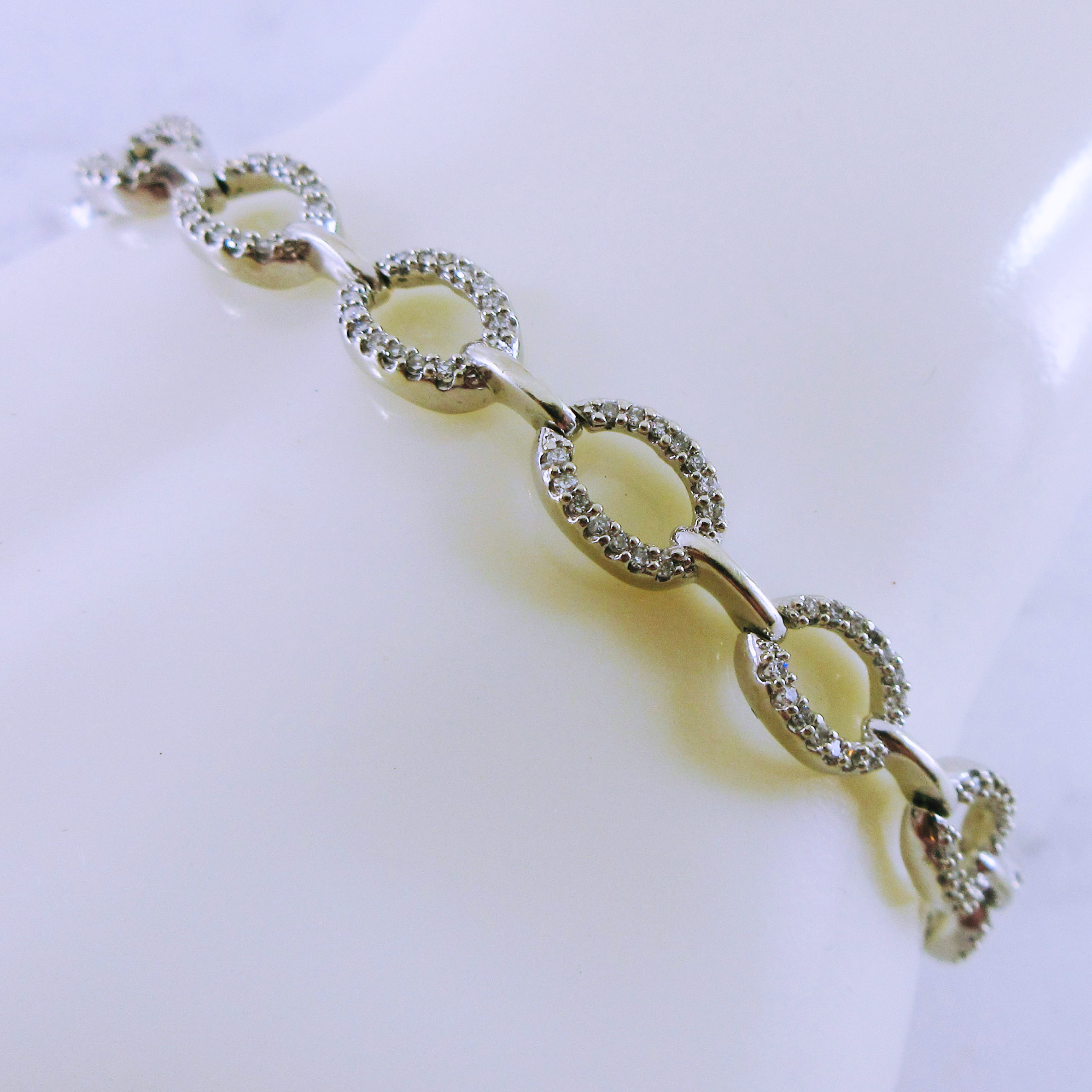 10K White Gold Diamond Bracelet