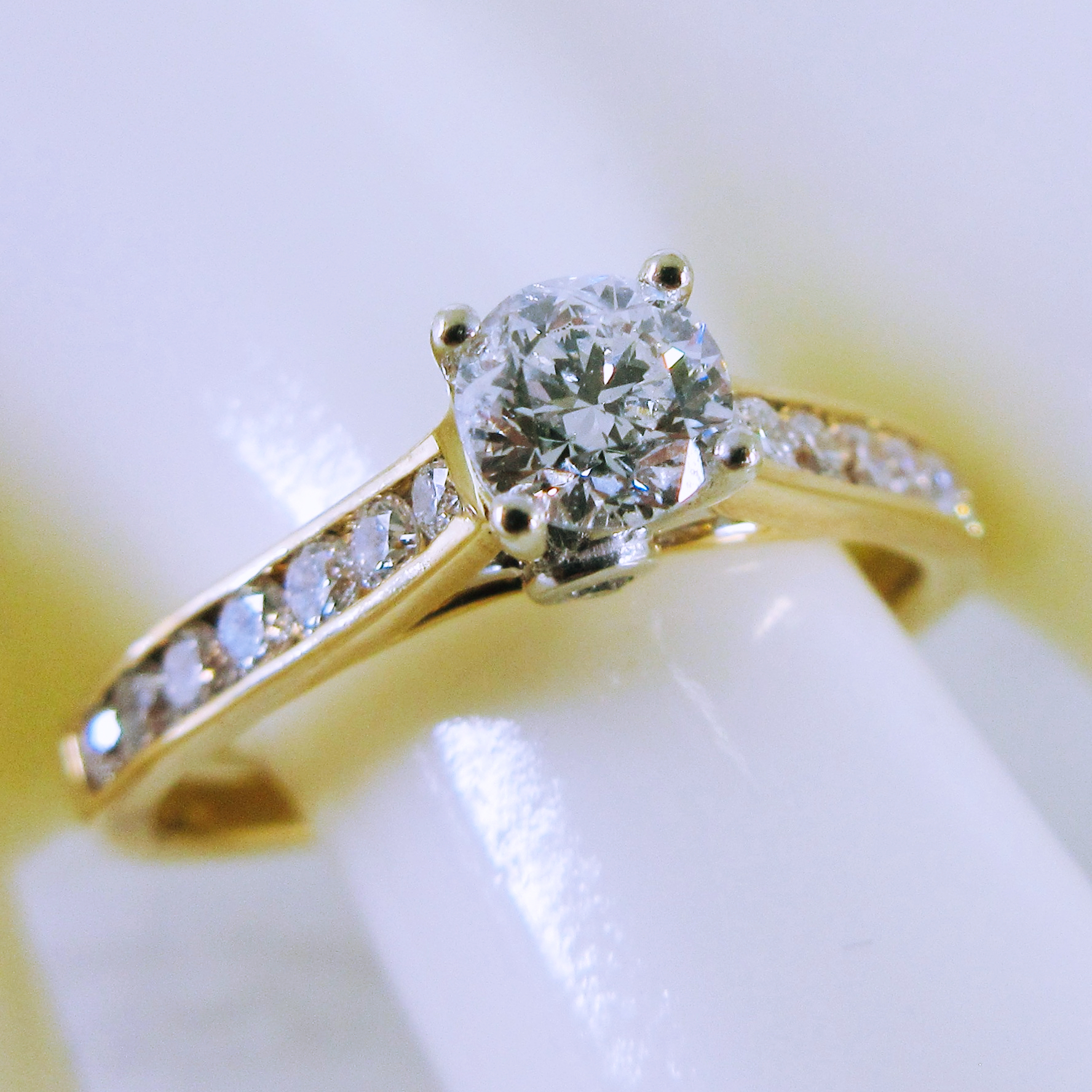 14K Yellow Gold Diamond Engagement Ring