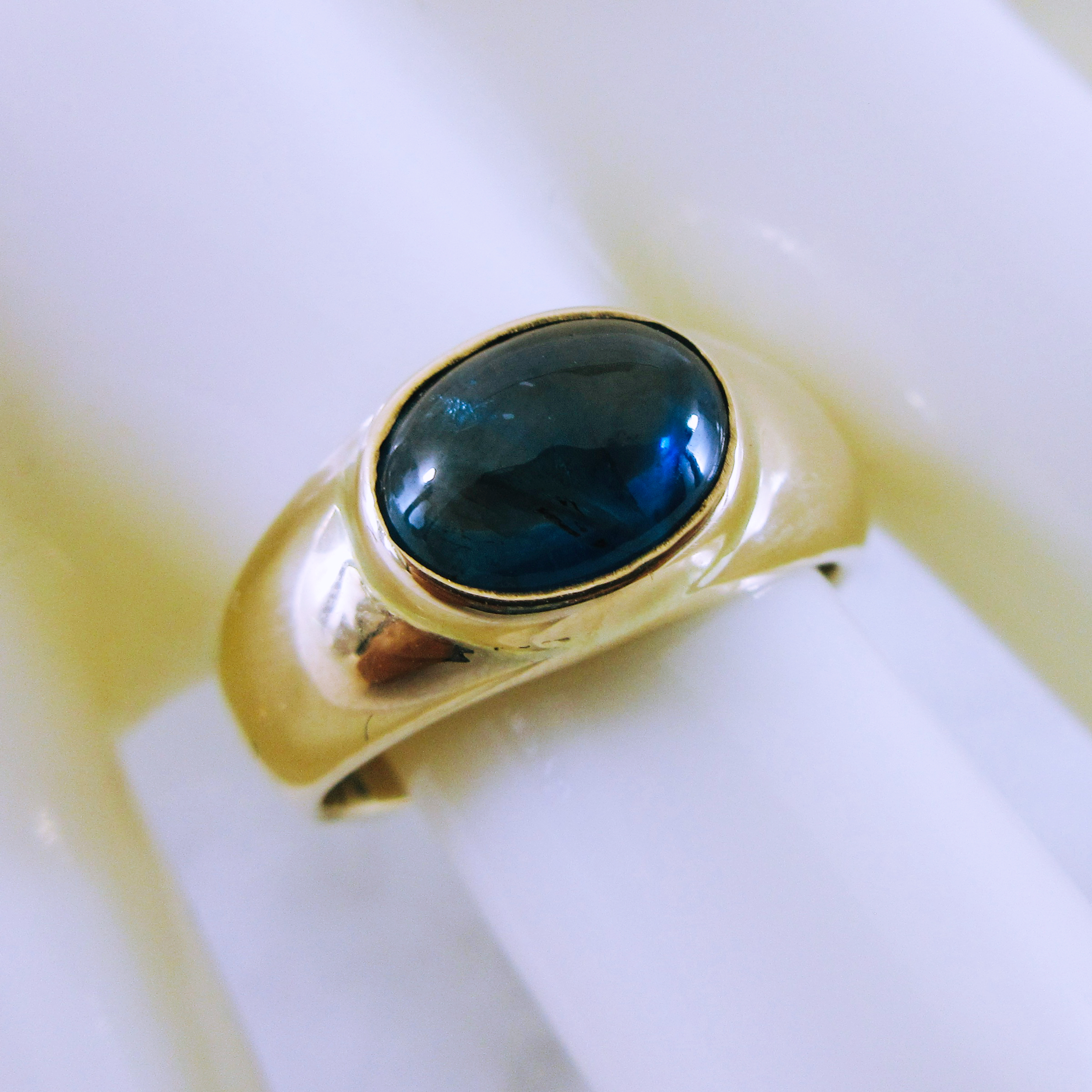 14K Yellow Gold Sapphire Ring