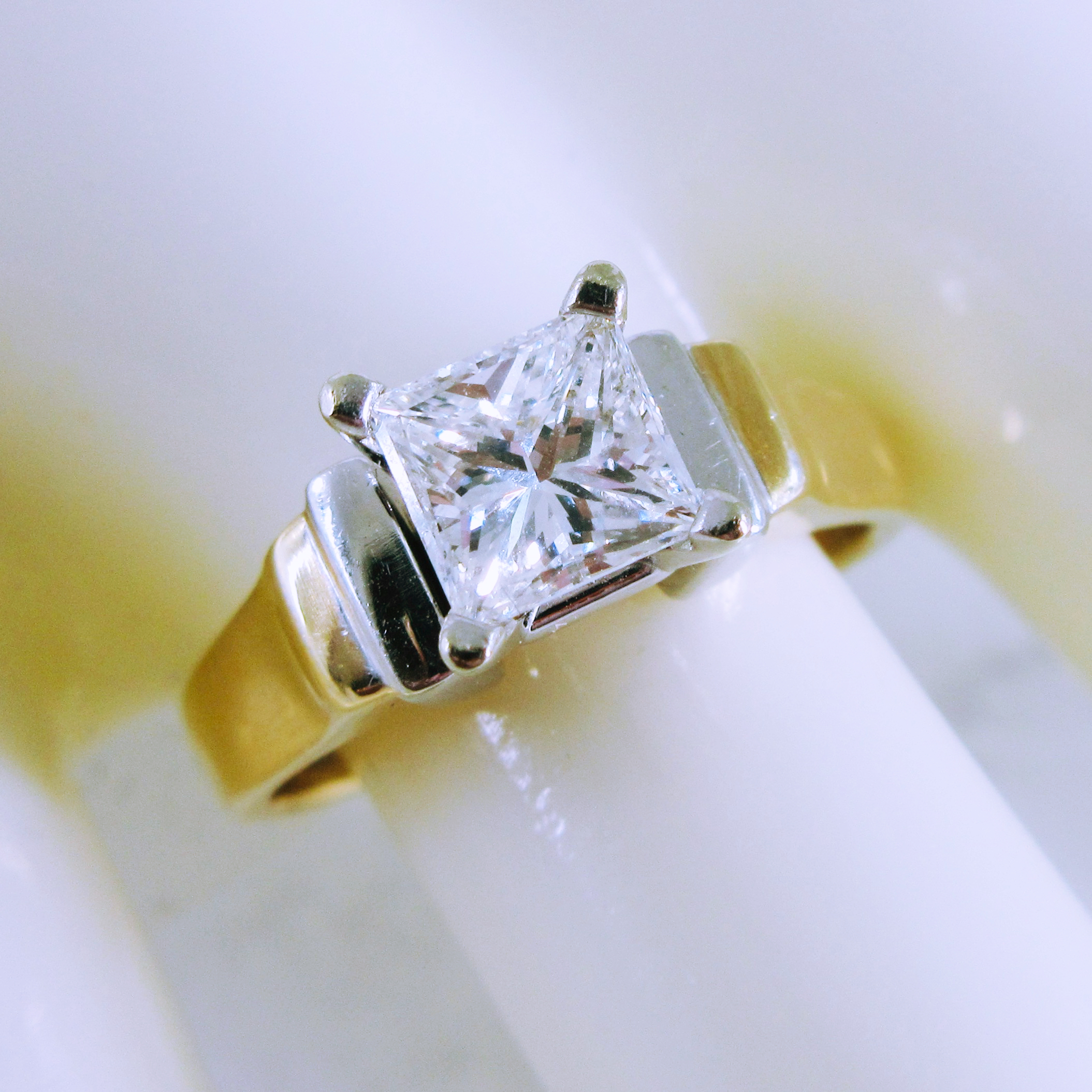 14K Yellow Gold Diamond Solitaire Engagement Ring