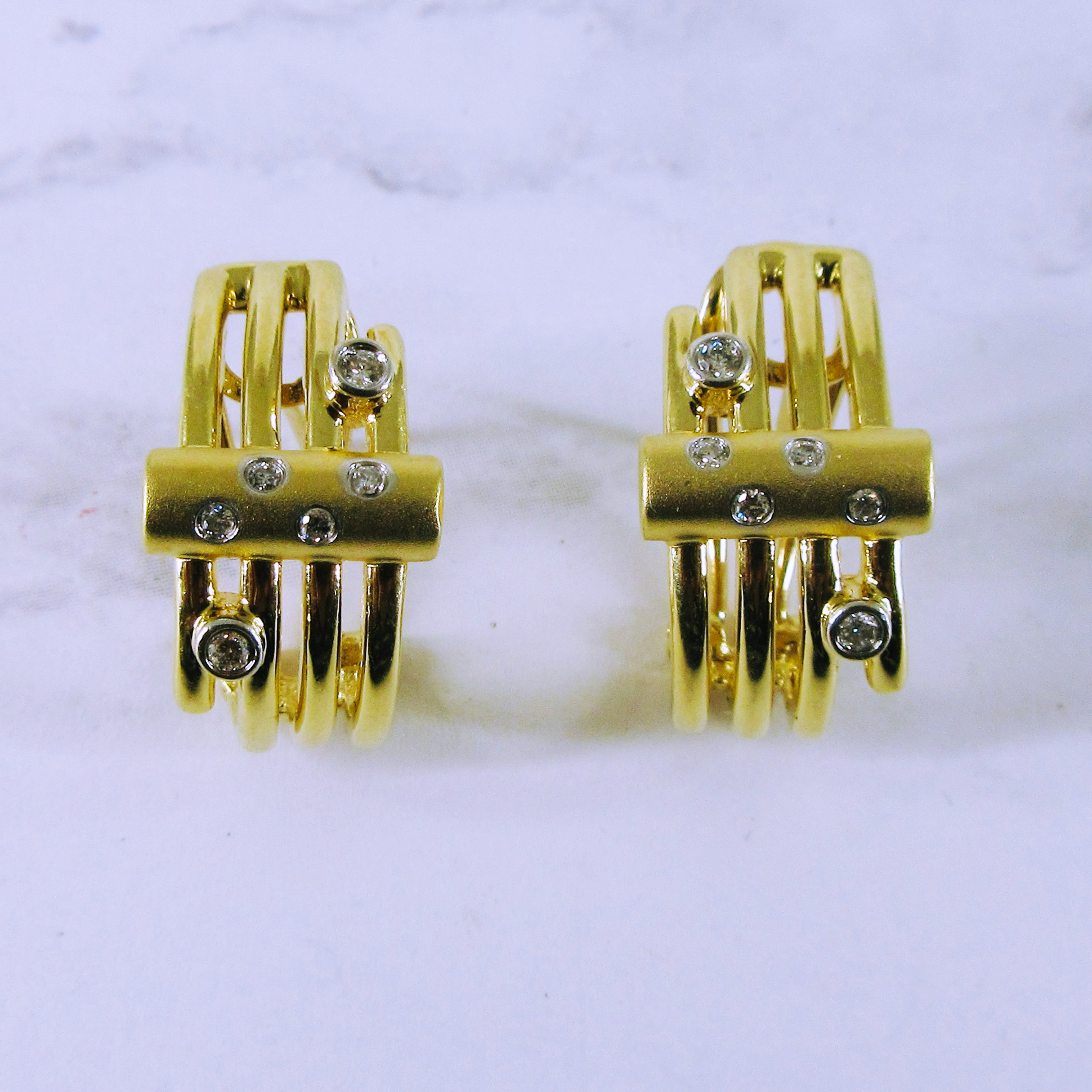 14K Yellow Gold Earrings with Diamonds