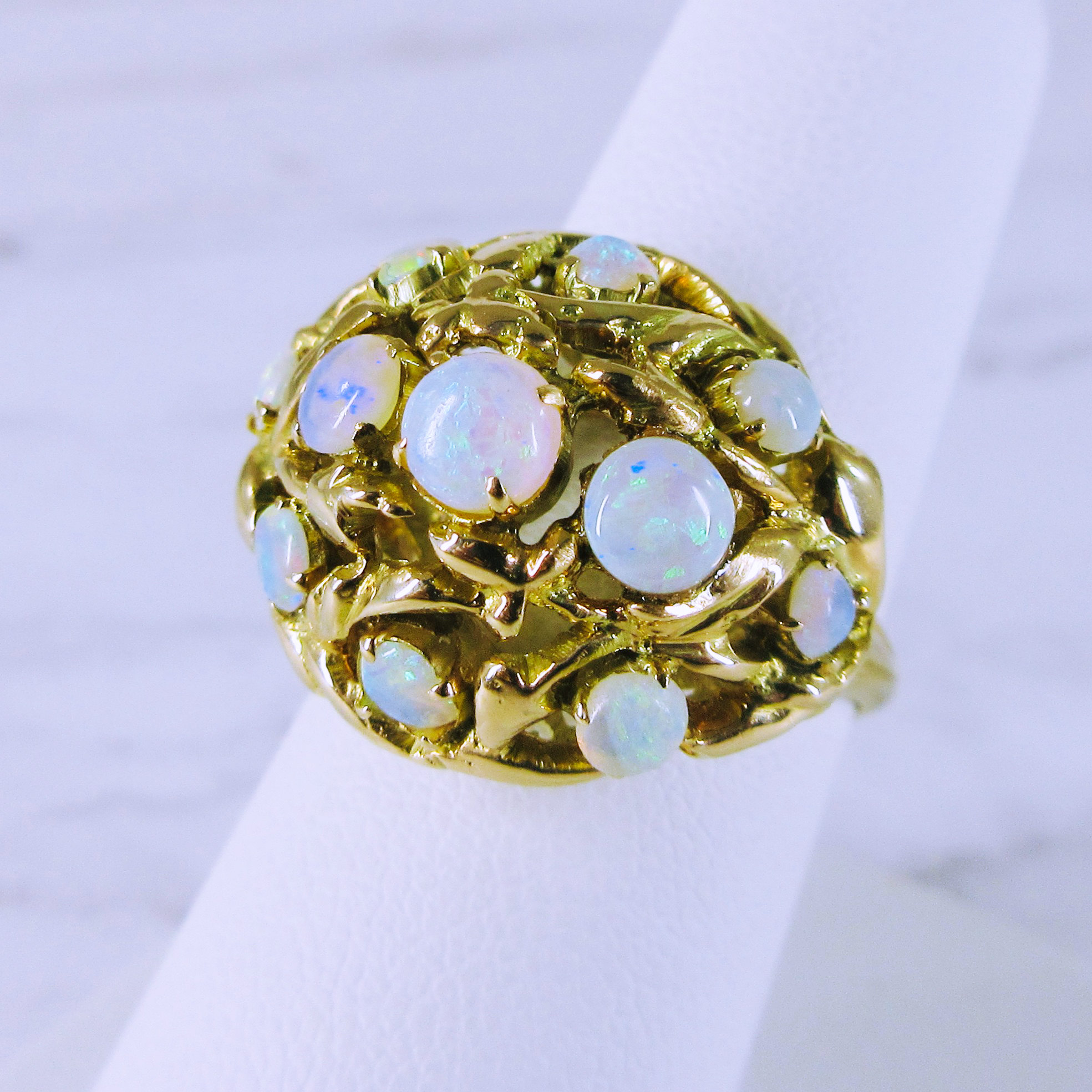 14K Yellow Gold Opal Dinner Ring