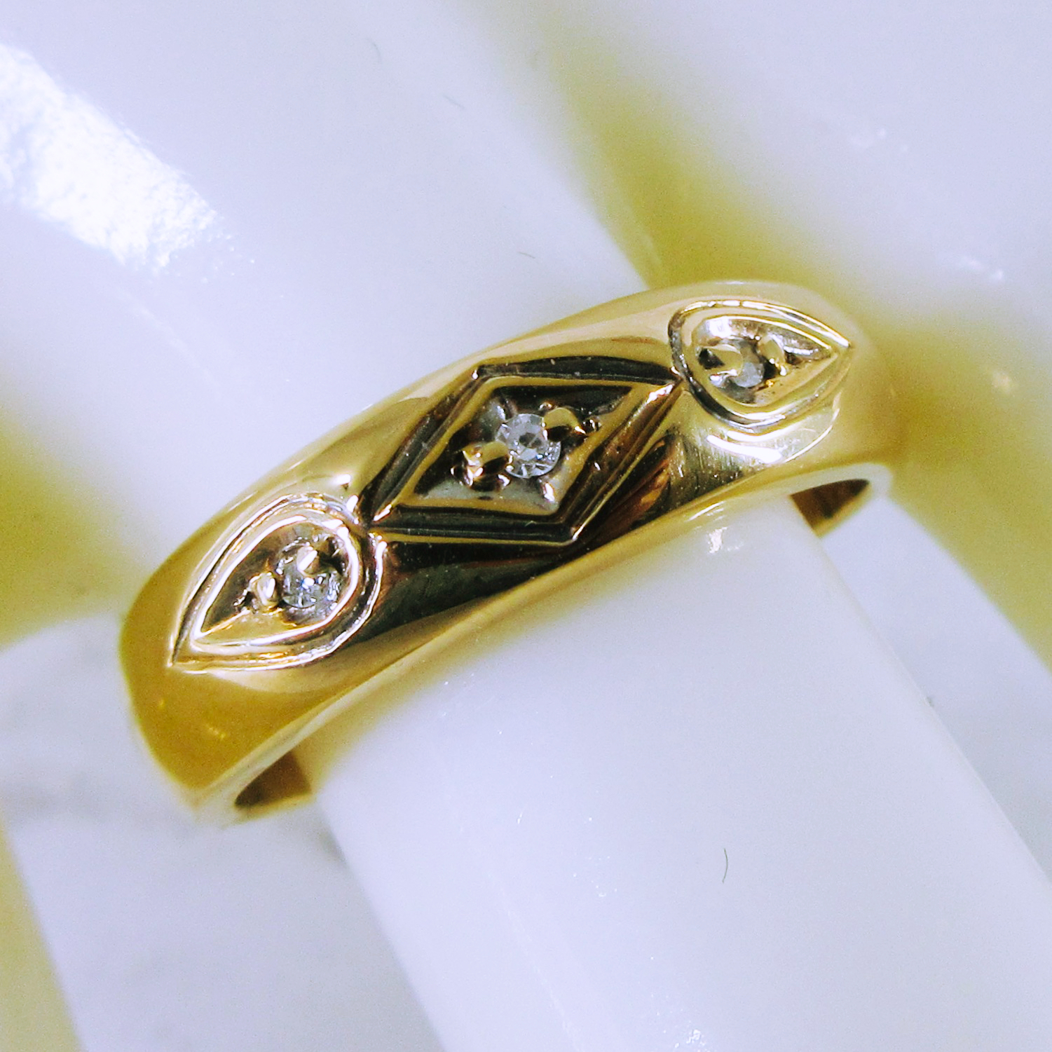 10K Yellow Gold and Diamond Wedding Band