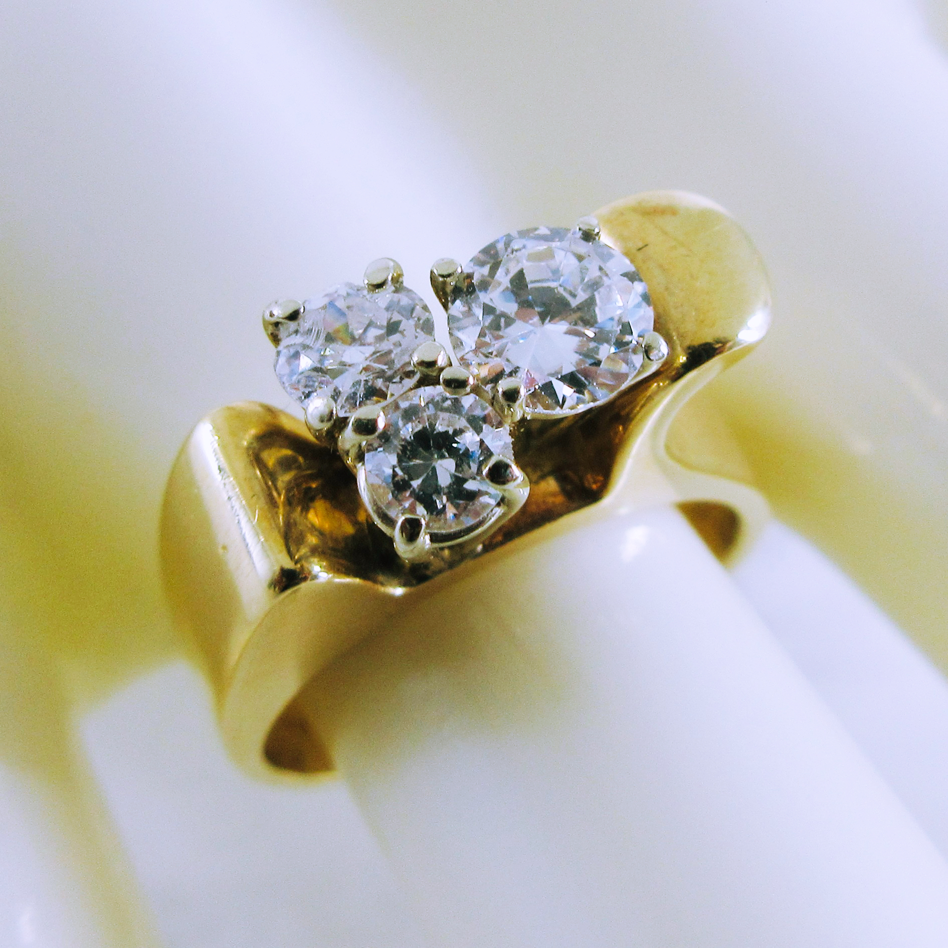 14K Yellow Gold Cubic Zirconia Ring