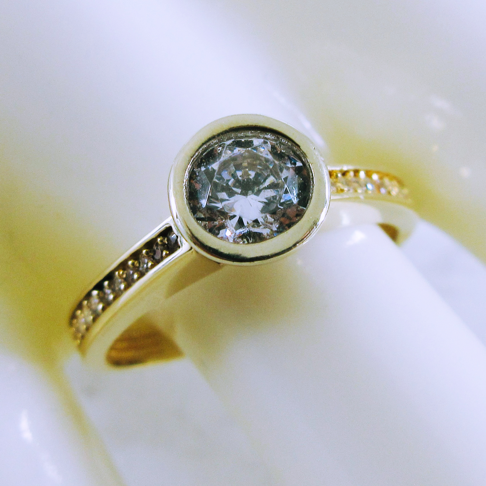 14K Yellow Gold Cubic Zirconia Ring