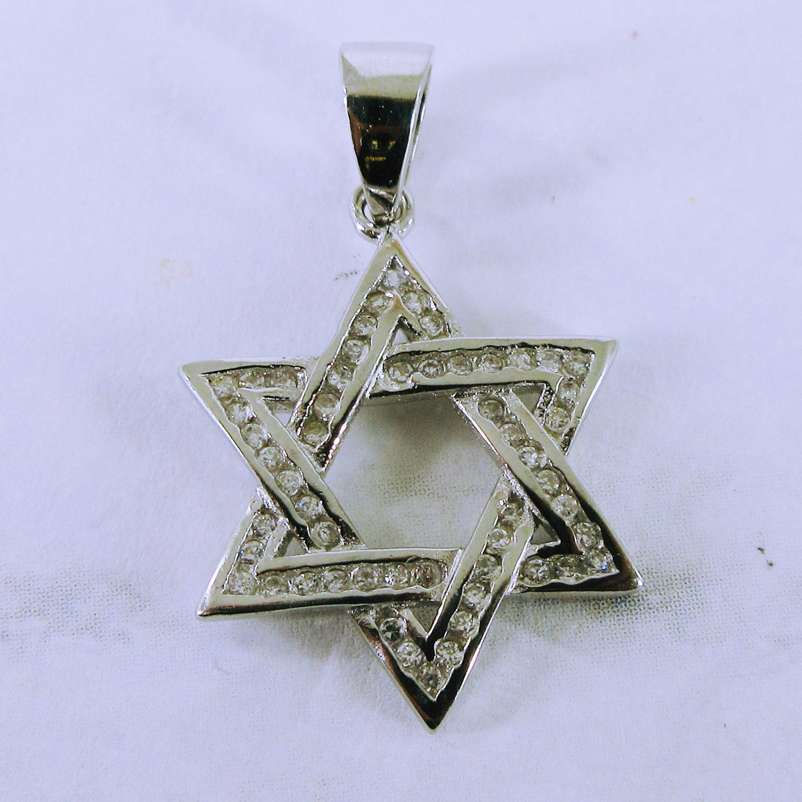 [NEW] Sterling Silver Star of David Pendant with Cubic Zirconia