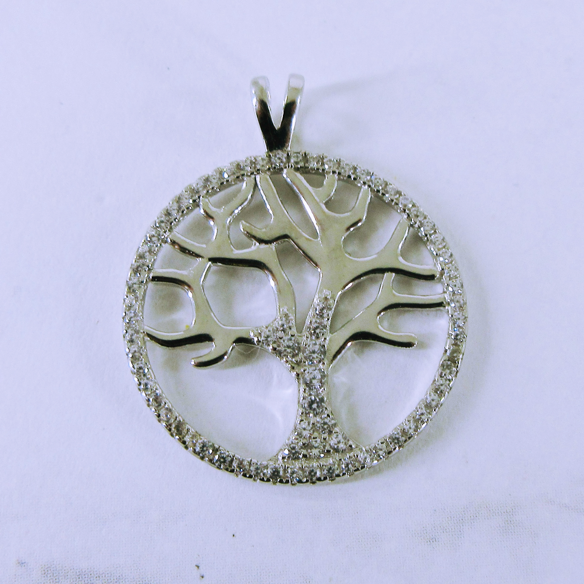[NEW] Sterling Silver Tree of Life Pendant with Cubic Zirconia