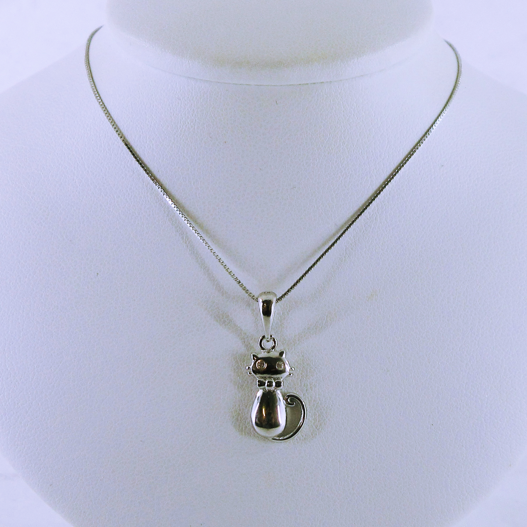 [NEW] Sterling Silver Necklace with Cat Pendant