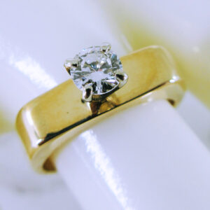 14K Yellow Gold Diamond Solitaire Engagement Ring