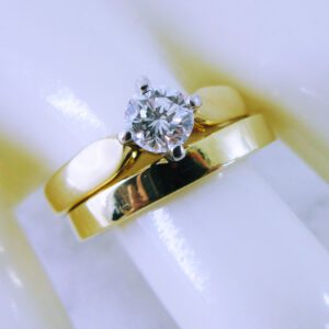 18K Yellow Gold 2-Ring Diamond Bridal Set