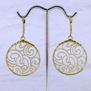 10K Yellow Gold Hanging Circle Earrings