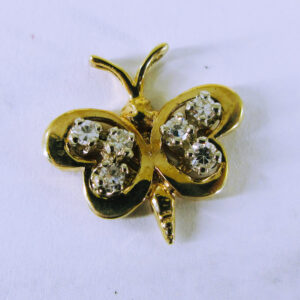 10K Yellow Gold Diamond Butterfly Pendant