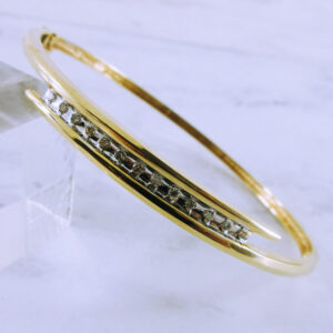 10K Yellow Gold Diamond Bangle