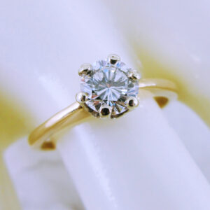 14K Yellow Gold Diamond Solitaire Engagement Ring