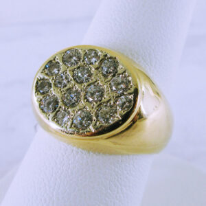 10K Yellow Gold Diamond Signet Ring