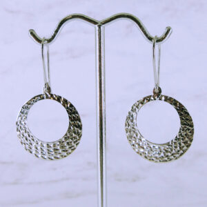10K Yellow White Gold Hanging Circle Earrings
