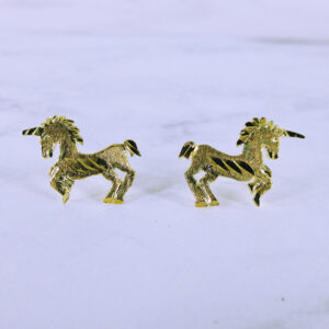 10K Yellow Gold Unicorn Earrings