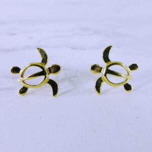 10K Yellow Gold Turtle Stud Earrings