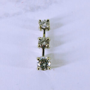 14K White Gold 3 Diamond Pendant