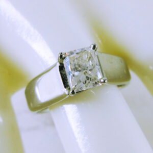 14K White Gold Diamond Solitaire Engagement Ring