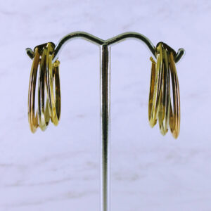 14K Tri-Coloured Gold Hoop Earrings