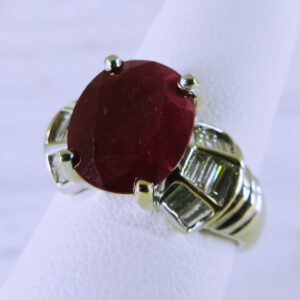 18K White Gold Ruby and Diamond Ring