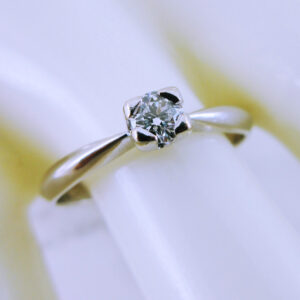 14K White Gold Diamond Solitaire Ring