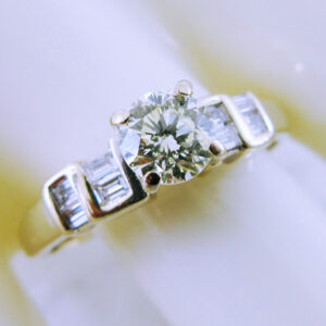 18K Yellow Gold Art Deco Diamond Engagement Ring