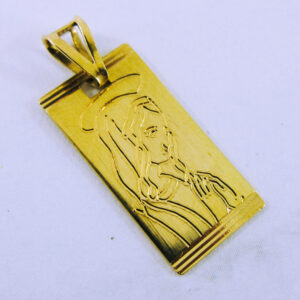 18K Yellow Gold Blessed Virgin Mary Pendant
