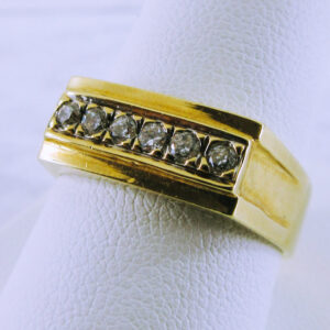 Men's 10K Yellow Gold Cubic Zirconia Ring