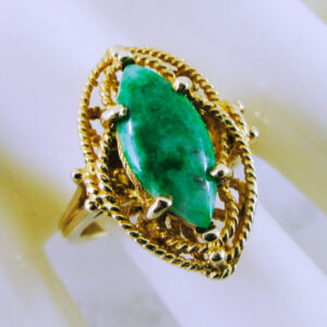 10K Yellow Gold Jadeite Ring
