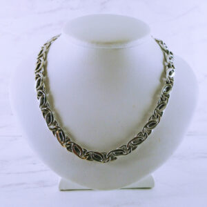 18K White Gold 25" Flat Byzantine 25" Necklace