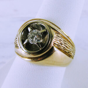 Men's 10K Yellow Gold Diamond Ring