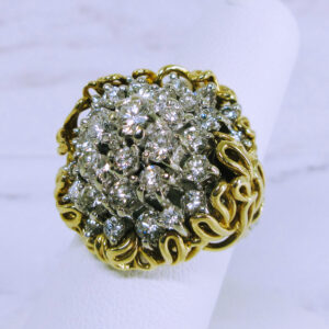 14K Yellow and White Gold Diamond Ring