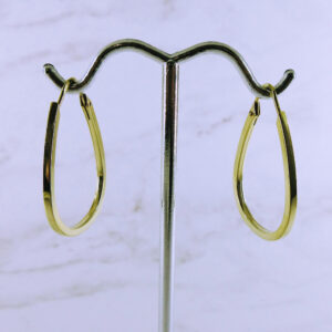 14K Yellow Gold Teardrop Hoop Earrings