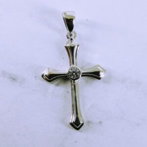 [New] Sterling Silver Cubic Zirconia Cross