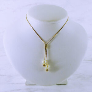 10K Yellow Gold Necklace with Pearls