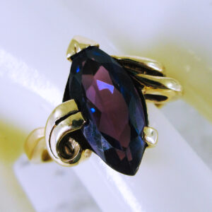 10K Yellow Gold Genuine Amethyst Ring
