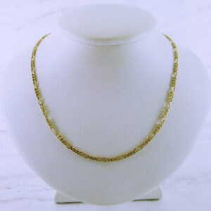 10K Yellow Gold Figaro Link 22" Chain