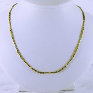 18K Yellow Gold Fancy Bar and Bead 20" Chain