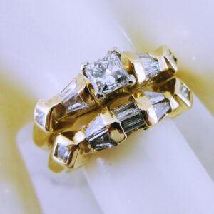 14K Yellow Gold 2-Ring Diamond Bridal Set
