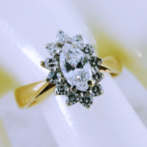 14K and 18K Yellow Gold Diamond Engagement Ring