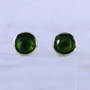 [NEW] Sterling Silver Round Peridot Stud Earrings