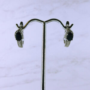 14K White Gold Sapphire and Diamond Earring