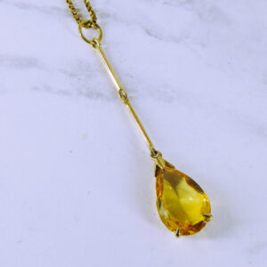 14K Yellow Gold Citrine Pendant