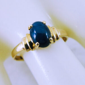 10K Yellow Gold Synthetic Star Sapphire Ring