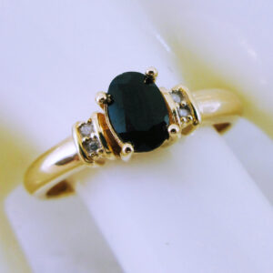 10K Yellow Gold Sapphire and Diamond Ring