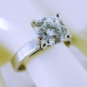 14K White Gold Diamond Solitaire Engagement Ring