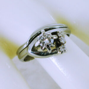 18K White Gold 2-Ring Soldered Diamond Bridal Set