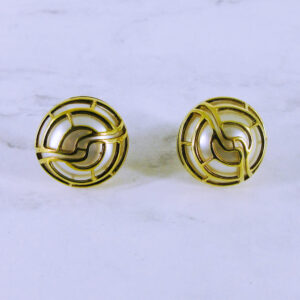 18K Yellow Gold Mabe Pearl Earrings